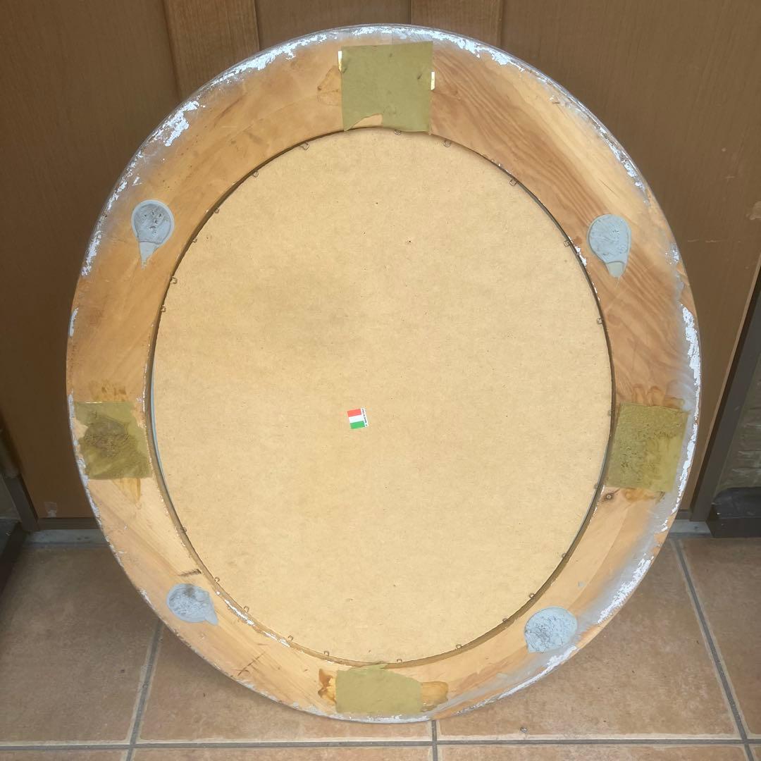 イタリア製　アンティーク調　ラウンドミラー 鏡　ウォールミラー　鏡　ヴィンテージ