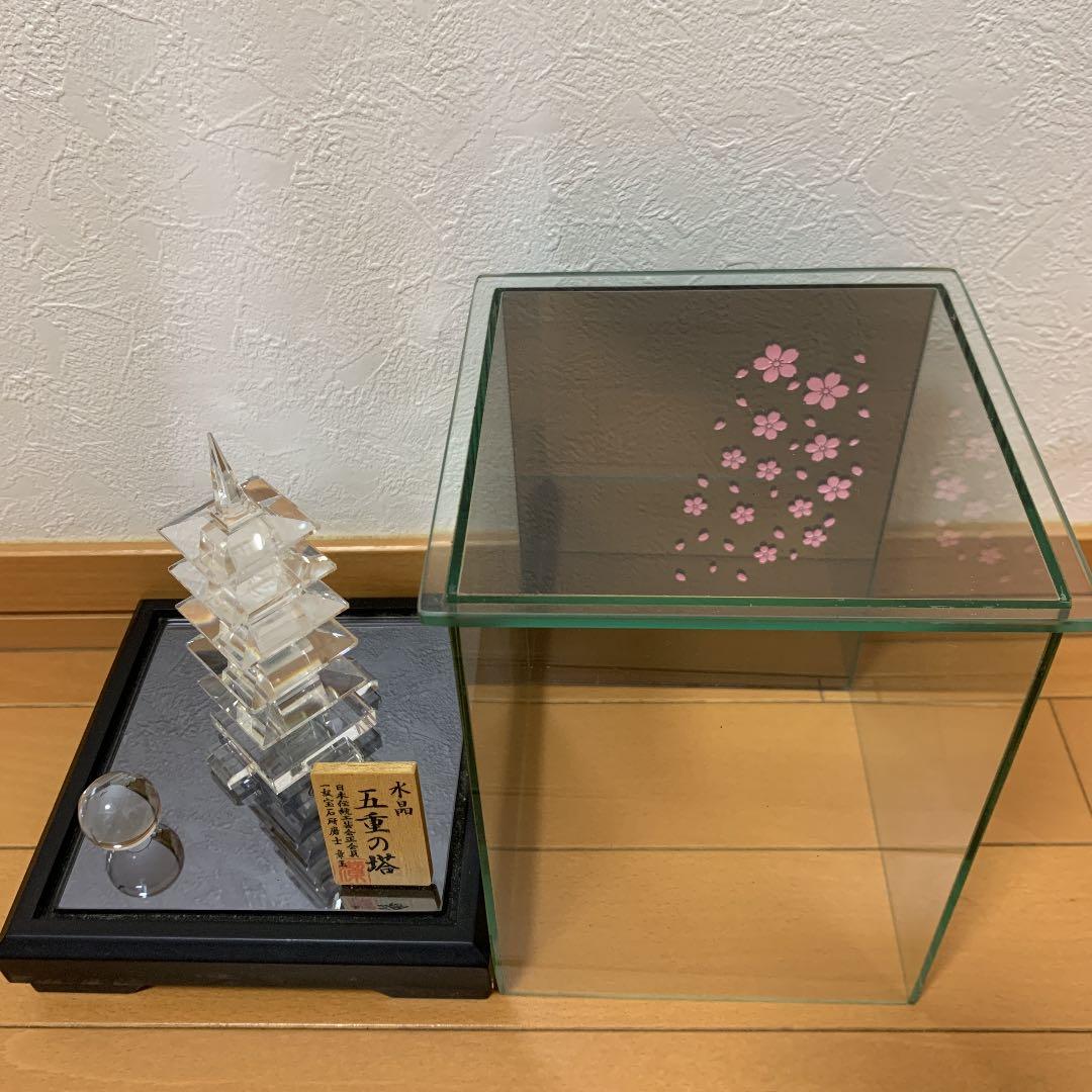 水晶　五重の塔　日本伝統工芸　希少