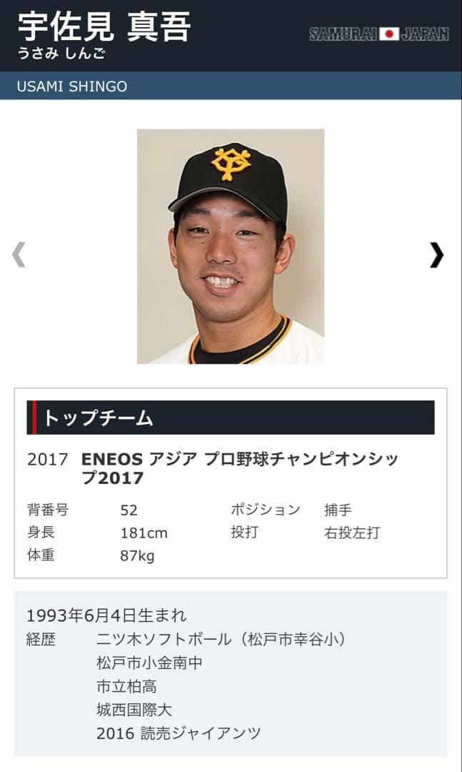 り*じ様 '16 GIANTS球団支給パンツ宇佐見選手実使用ユニフォーム