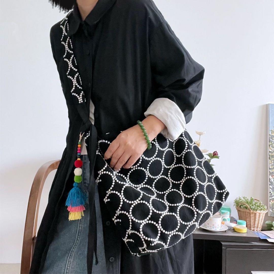 ミナペルホネン　ハンドメイド　ショルダーバッグ　タンバリン　M