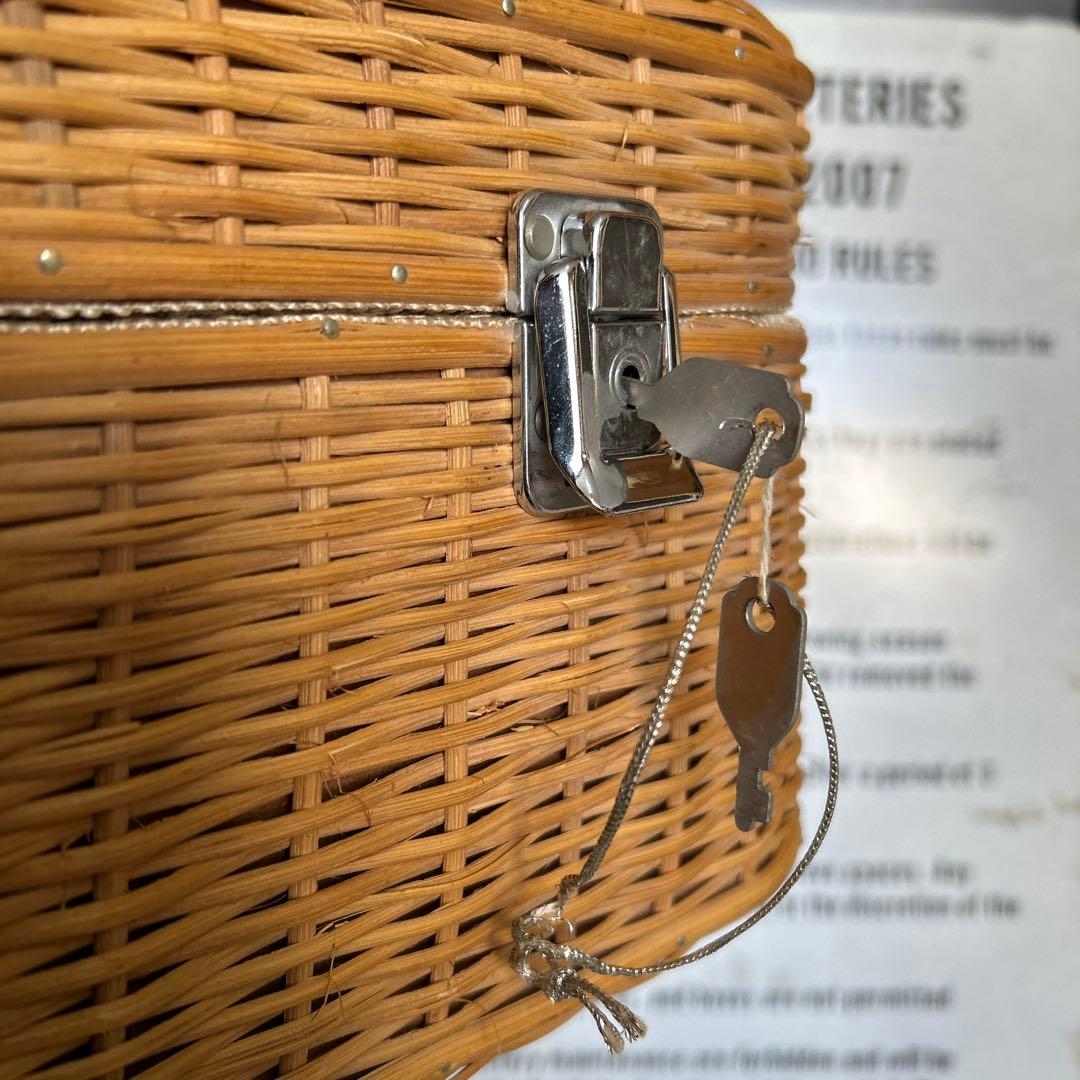 【鍵&ミニトランク付き】 ラタン トランクバスケット かごバック 籠 蚤の市