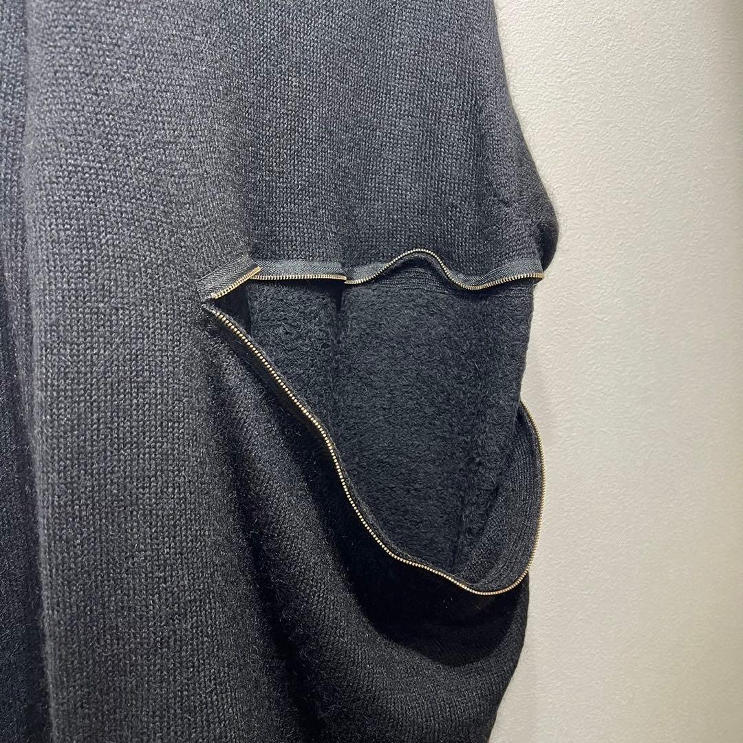 希少 美品 ヨウジヤマモトプールオム 上質 モヘア ドッキング ジップ ニット