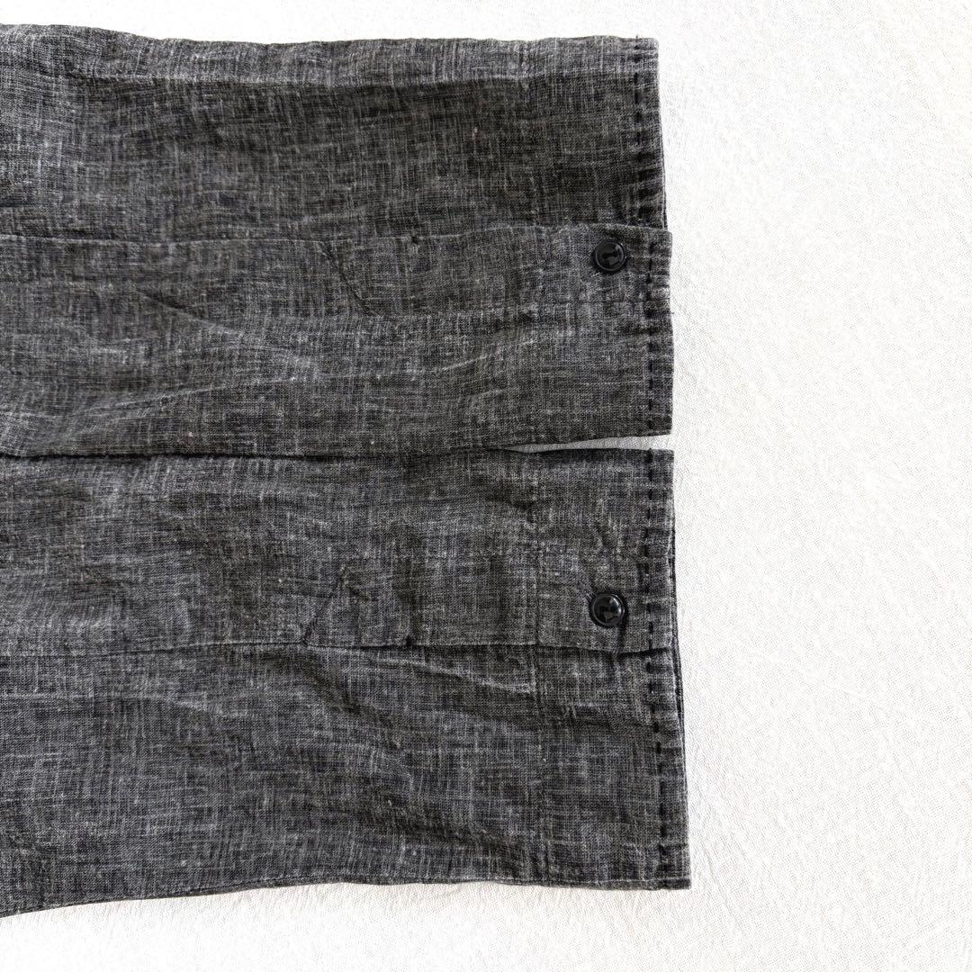 パドカレ pas de calais ▲∵コットンリネン　バンドカラーシャツ