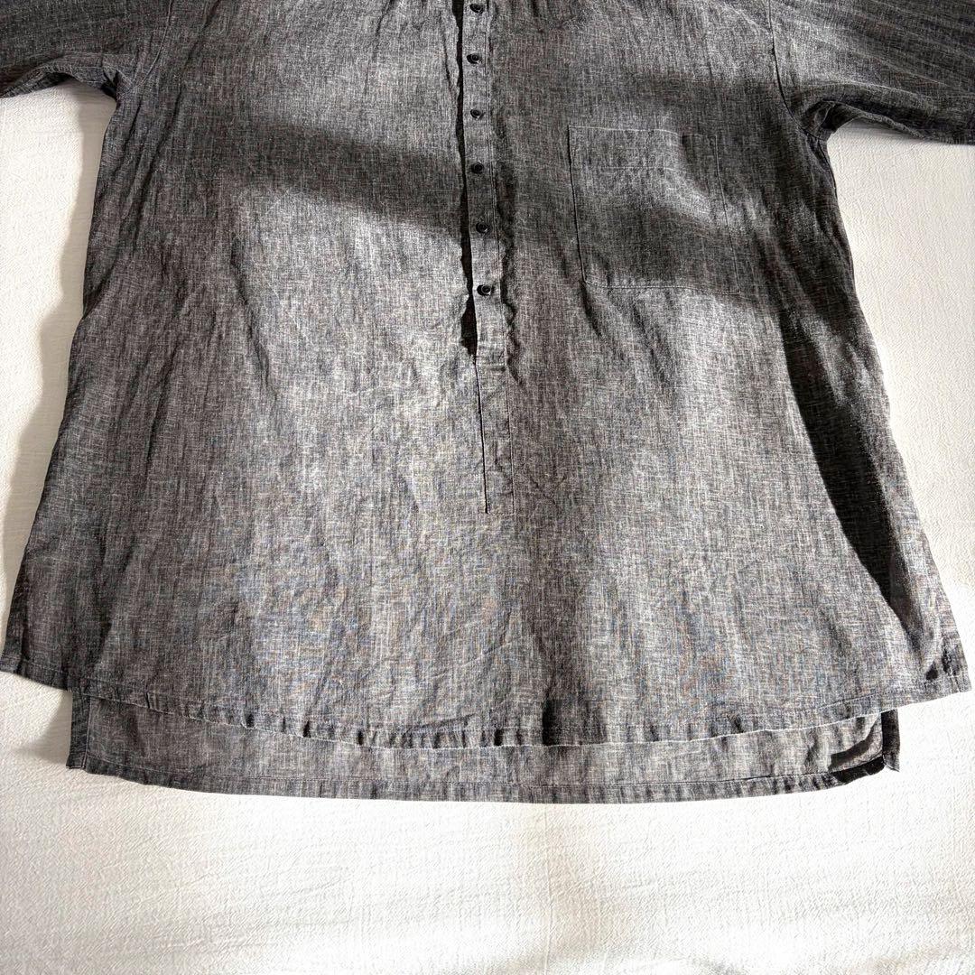 パドカレ pas de calais ▲∵コットンリネン　バンドカラーシャツ