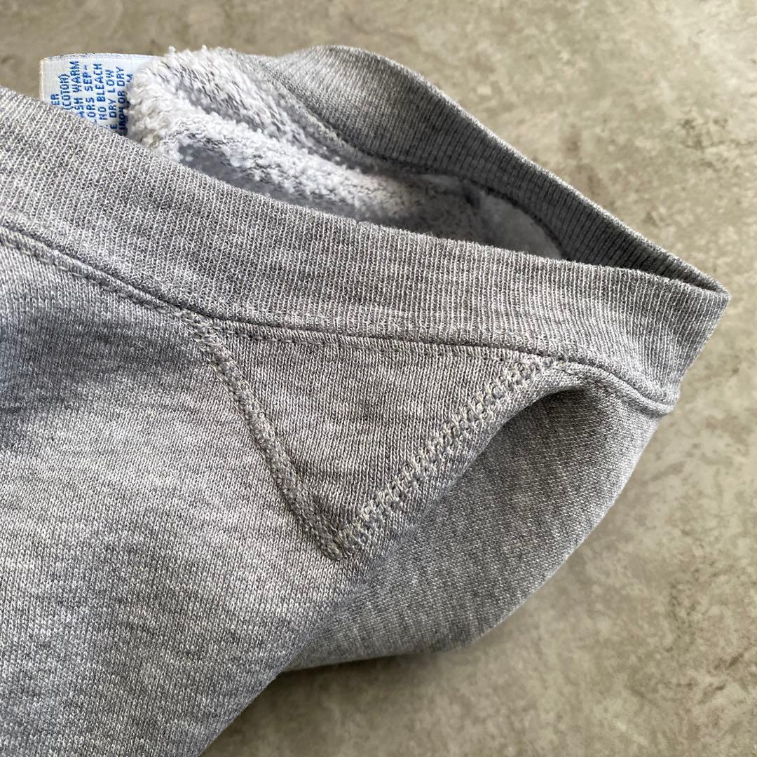 神シルエット無双カラー90sラッセル前V無地スウェットUSAX製XLグレー