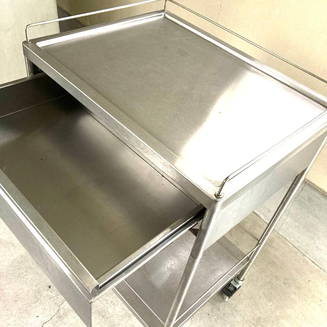 D45×W60×T86　送料込　ステンレス作業台　キャスター付き