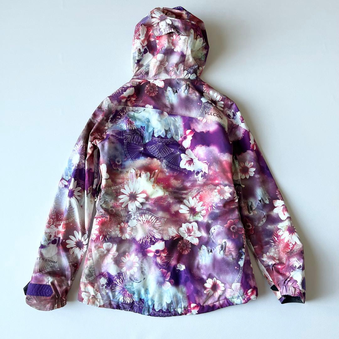 3236【美品】ボルコム　ジャケット ゴアテックス 総柄 花柄　S ピンク