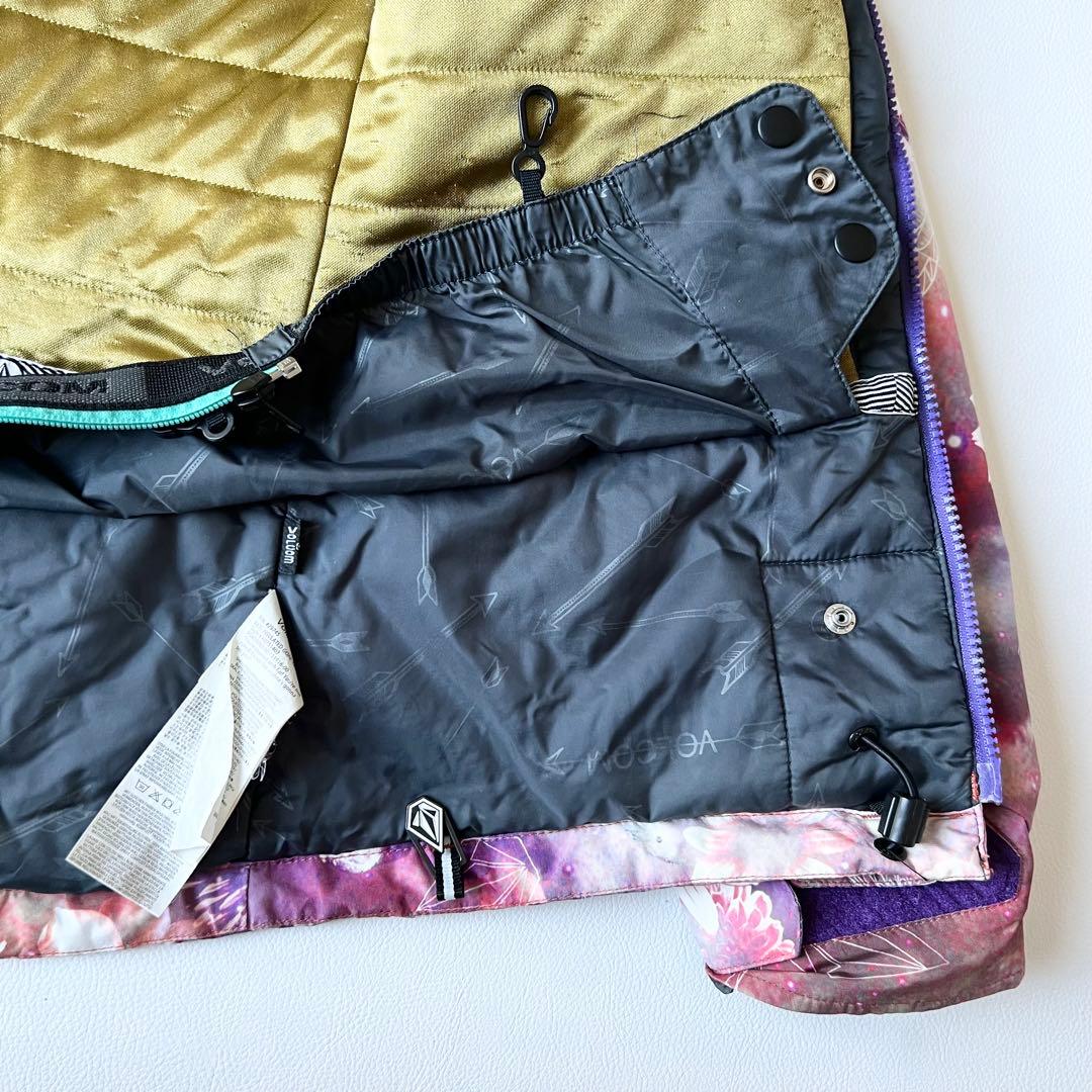 3236【美品】ボルコム　ジャケット ゴアテックス 総柄 花柄　S ピンク