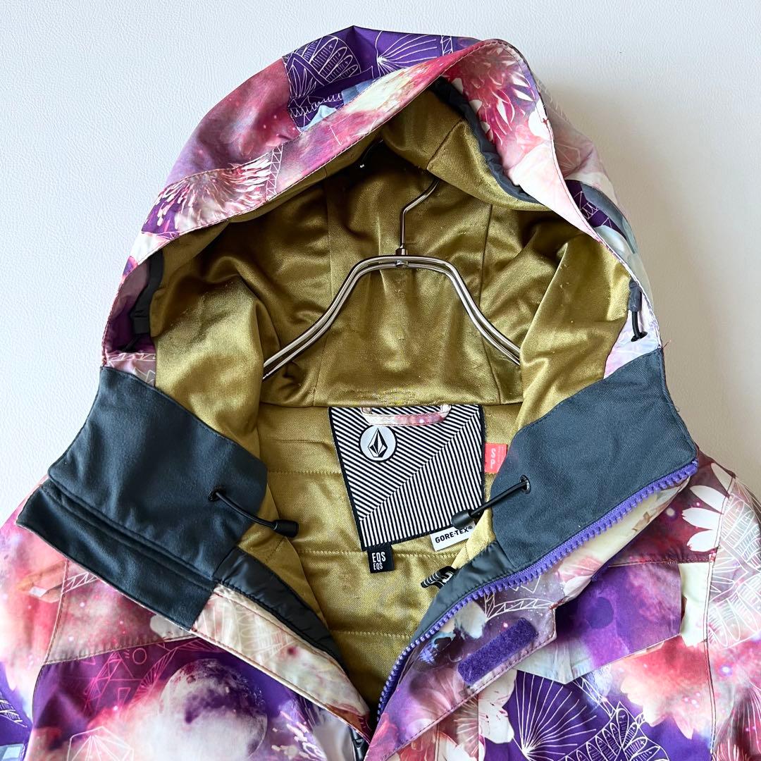 3236【美品】ボルコム　ジャケット ゴアテックス 総柄 花柄　S ピンク