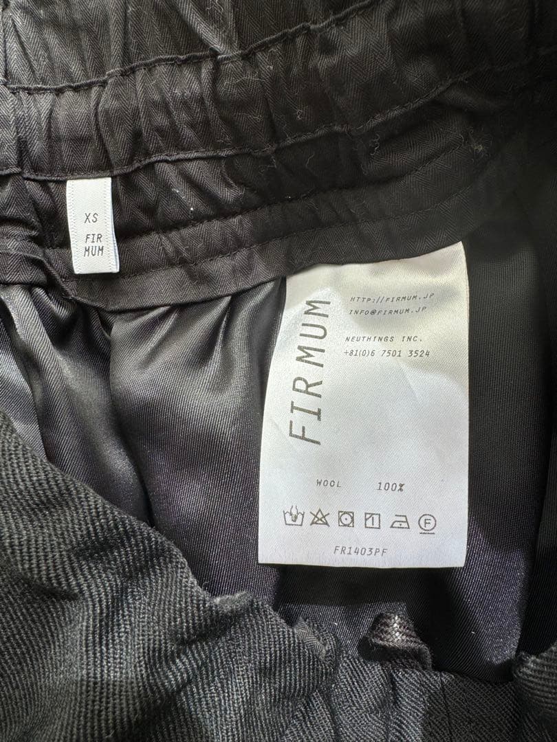 FIRMUM 2/40 梳毛ハードギャバ ギャザーワイドパンツXS