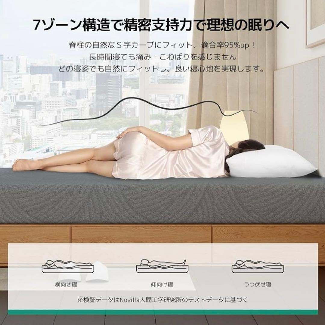 高反発マットレス ダブル やや硬め 幅140cmｘ奥行195cmｘ高さ16cm