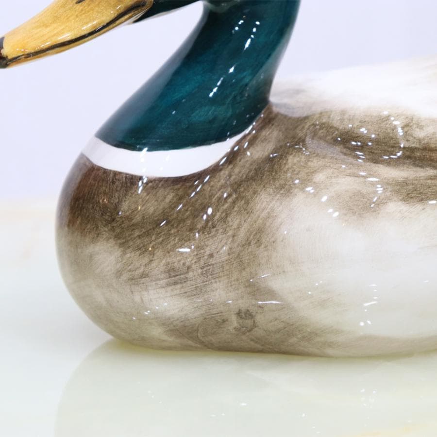 陶器 動物 鴨 マガモ 置物 イタリア製 AHURA