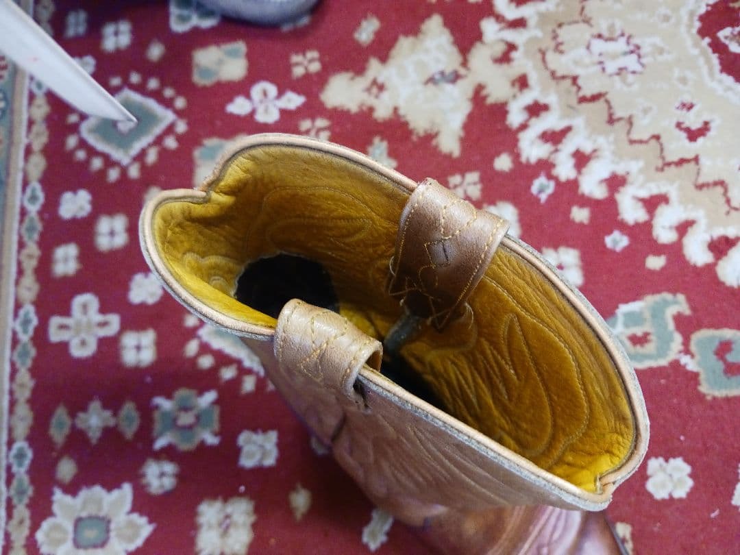 ビンテージ　ブラウンレザーウエスタンブーツ　used 9, 26,5cm