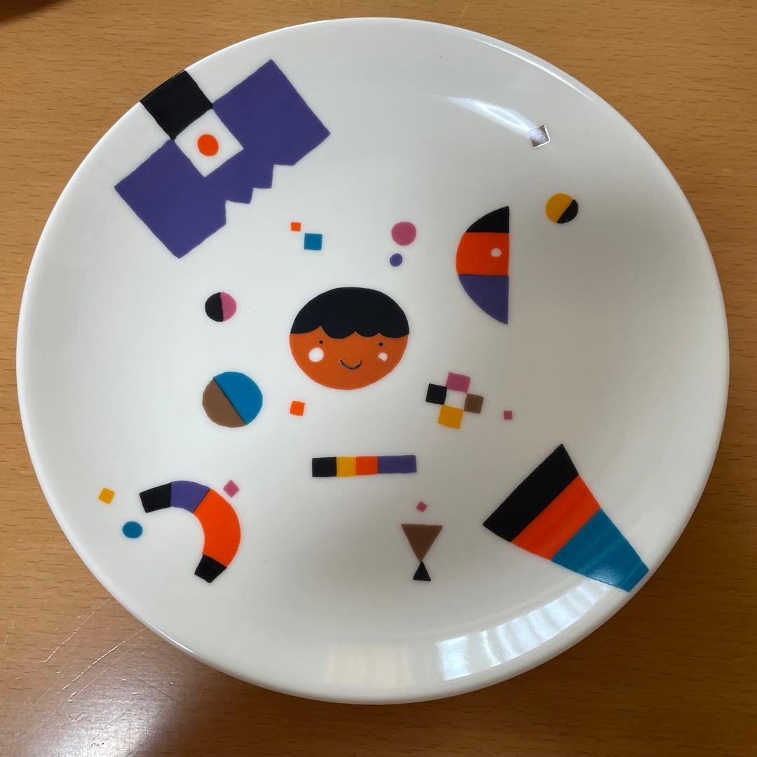 【未使用】 五味太郎 絵皿 4枚セット 五味太郎のパーティウェア スタンド付