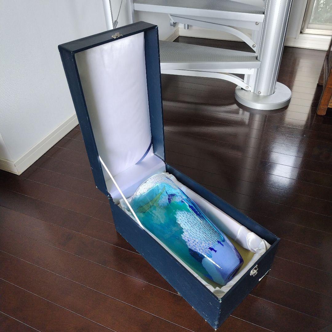 【海外骨董品】アンティークベネチアングラス murano フラワーベース ブルー