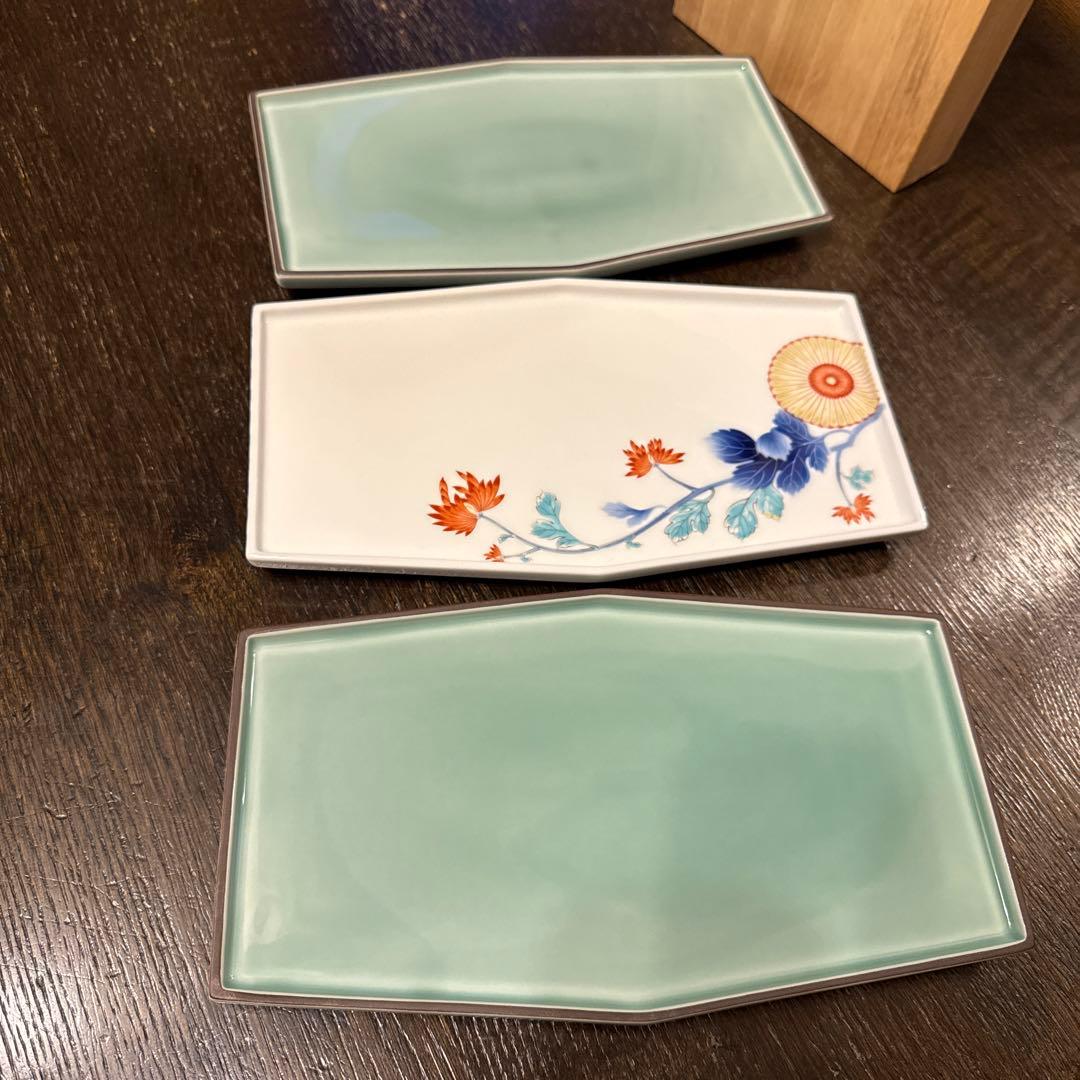 深川製磁　鯛皿（六角盛皿）三枚