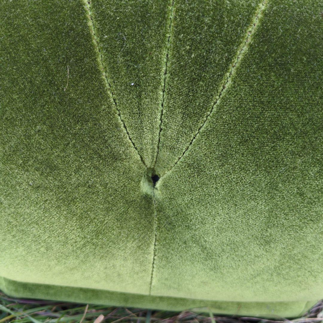 昭和レトロ オールド カリモク グリーン モケット コーナーソファ①ベルベット