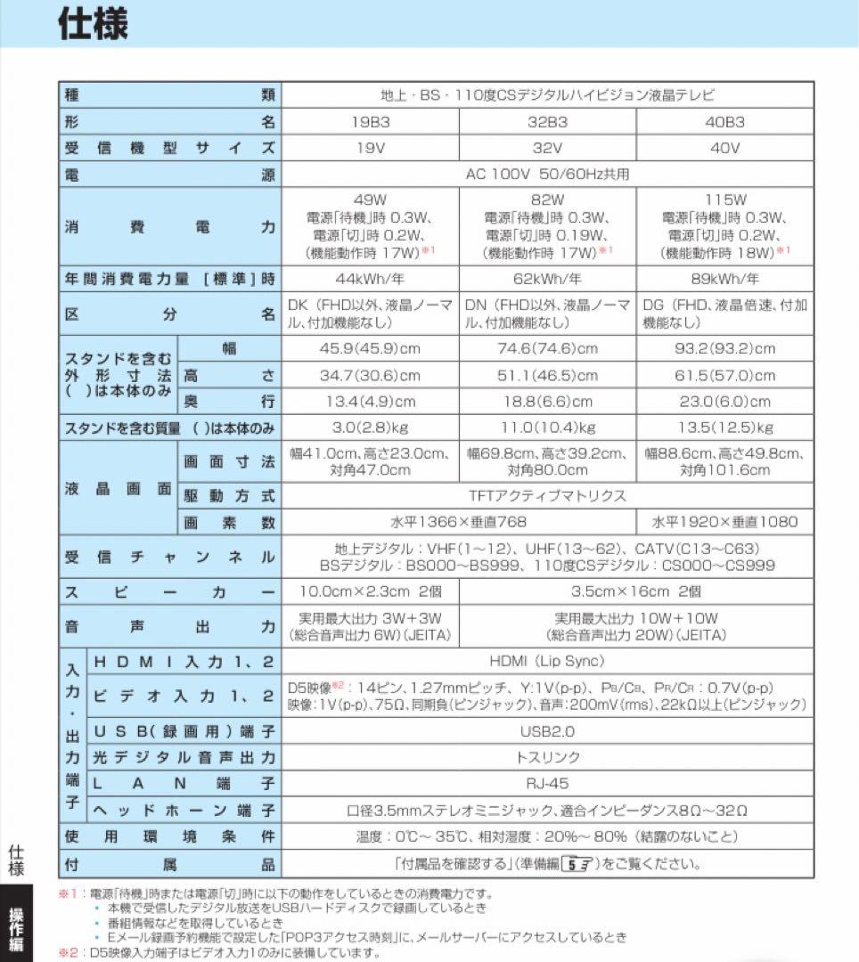 TOSHIBA 32インチ液晶テレビ REGZA【32B3】