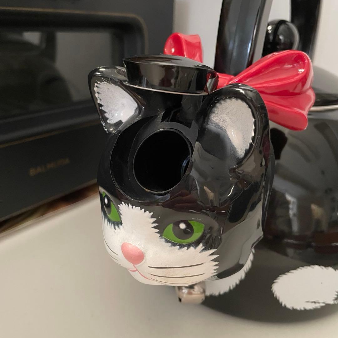 ☆未使用•レア☆ホイッスルケトル 猫型笛吹やかん/タキシードキャット☆