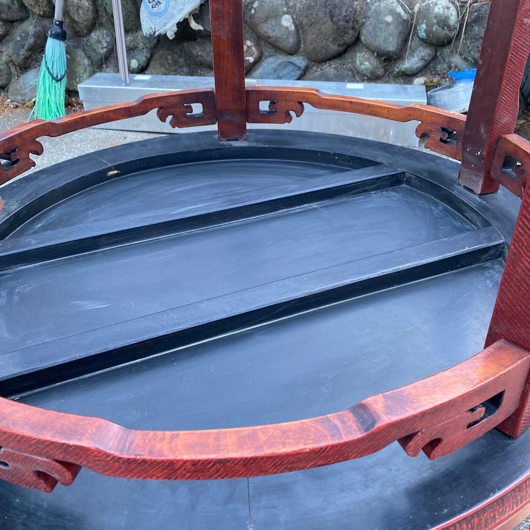 朱色　円形座卓 丸座卓　ちゃぶ台　75cm