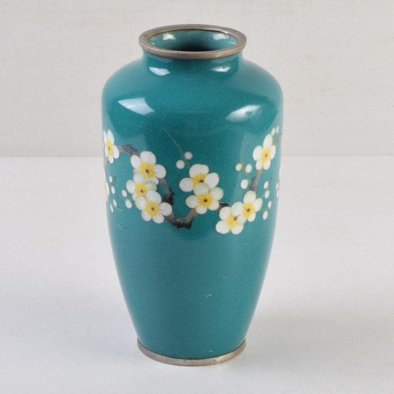 七宝焼　花文　花瓶　V　9050