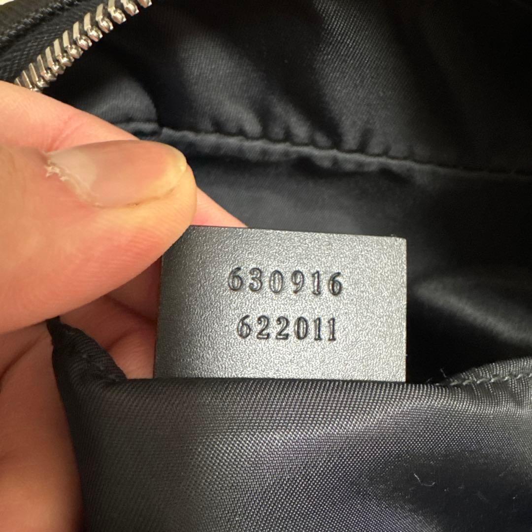 GUCCI シェリーライン　ナイロン×レザー　ブラック　セカンドバッグ　美品