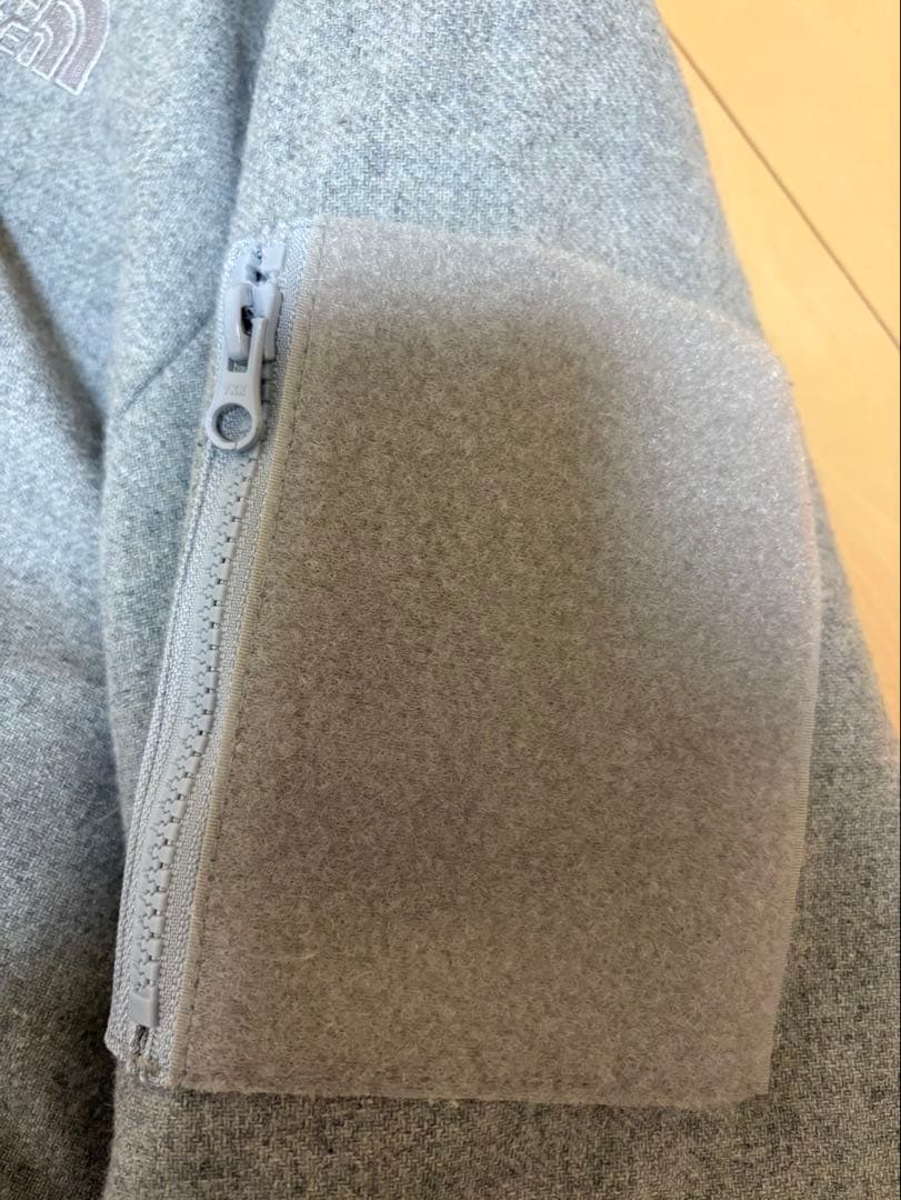 ノースフェイス ロングダウンコート ファー付 グレー S