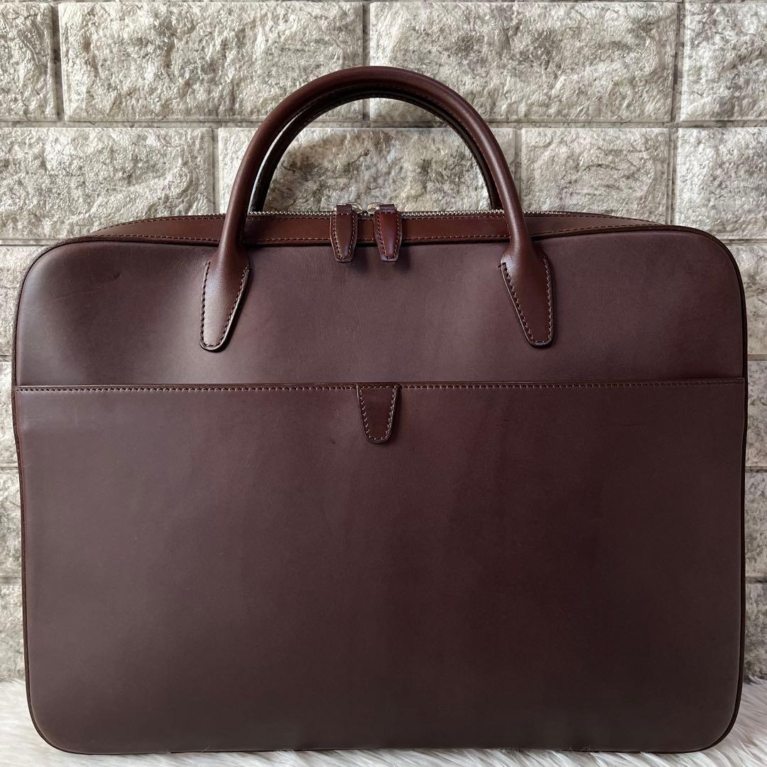 【美品】ソメスサドル　伊勢丹メンズコラボ　レザー　ブリーフケース　A4収納可能
