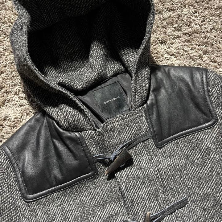 joseph homme ダッフルコート　レザー羊皮使用　ダッフルコード牛皮