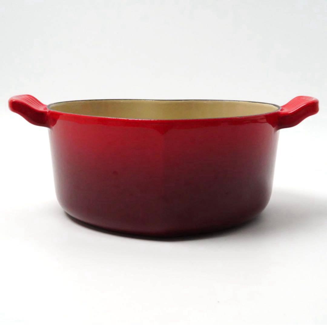 【美品】LE CREUSET　ココット ダムール チェリーレッド　18cm