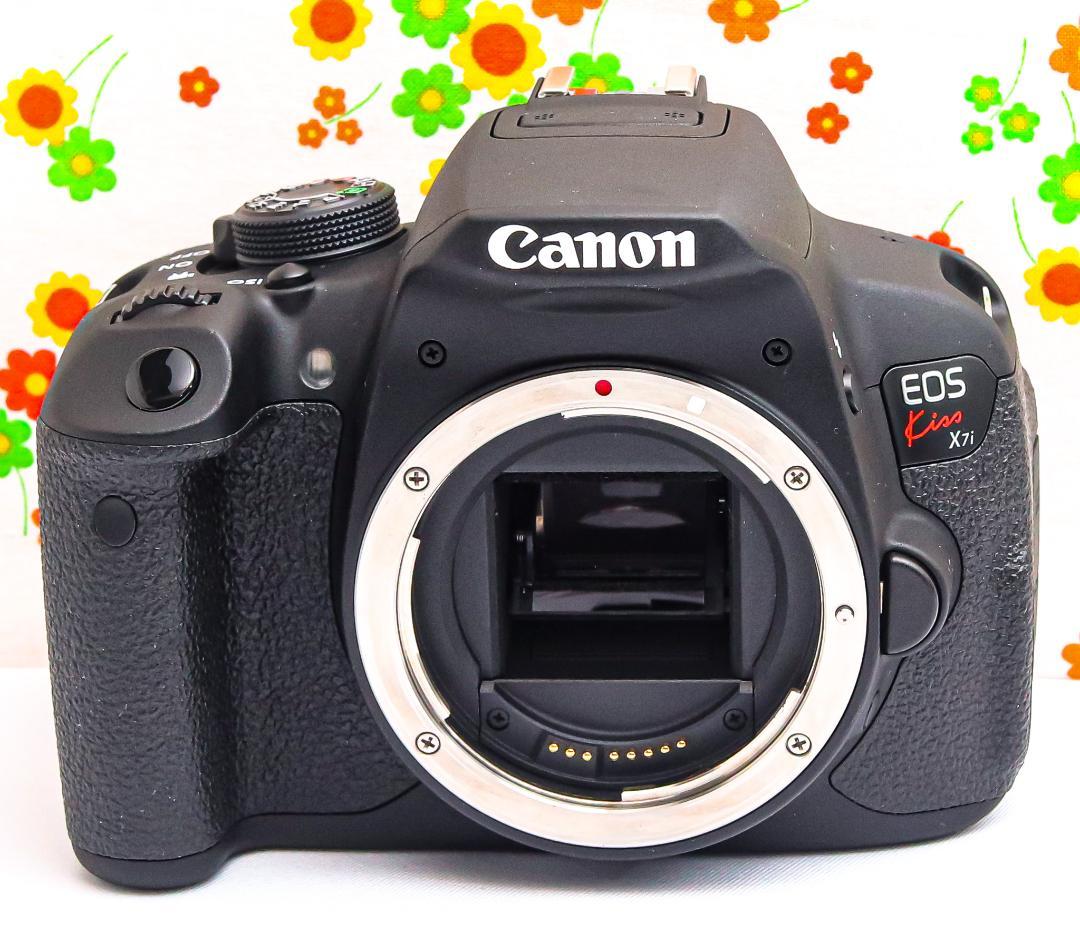 美品 キャノン Canon Kiss X7i☆高倍率レンズ付☆スマホに転送☆