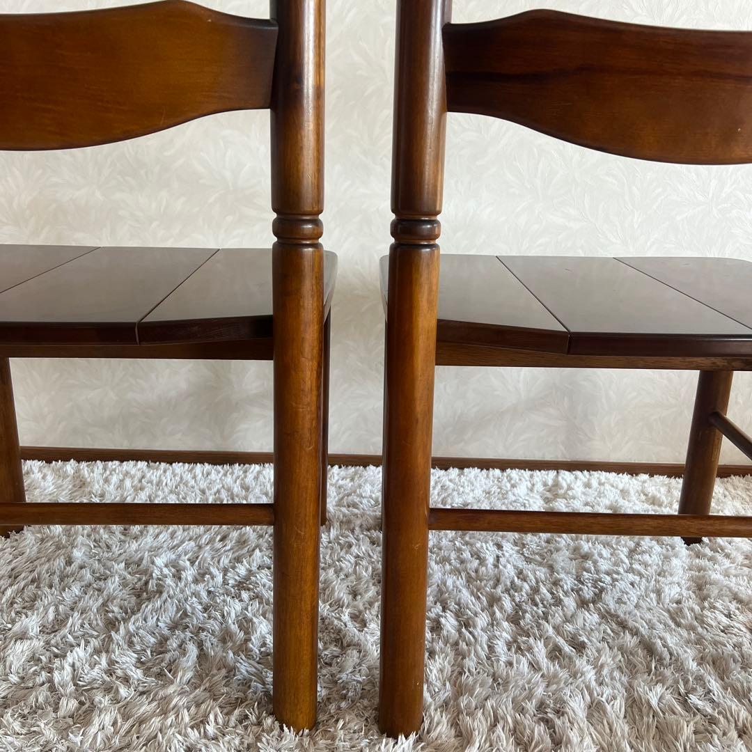 オールド カリモク コロニアル ダイニングチェア 馬車刻印 2脚 90年代 ①