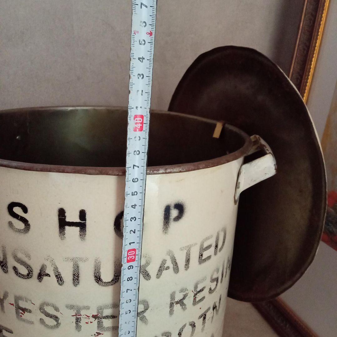 ◆廃盤◆美品 ドラム缶 Ｌサイズ ヴィンテージ ダストボックス 蓋付き ゴミ箱