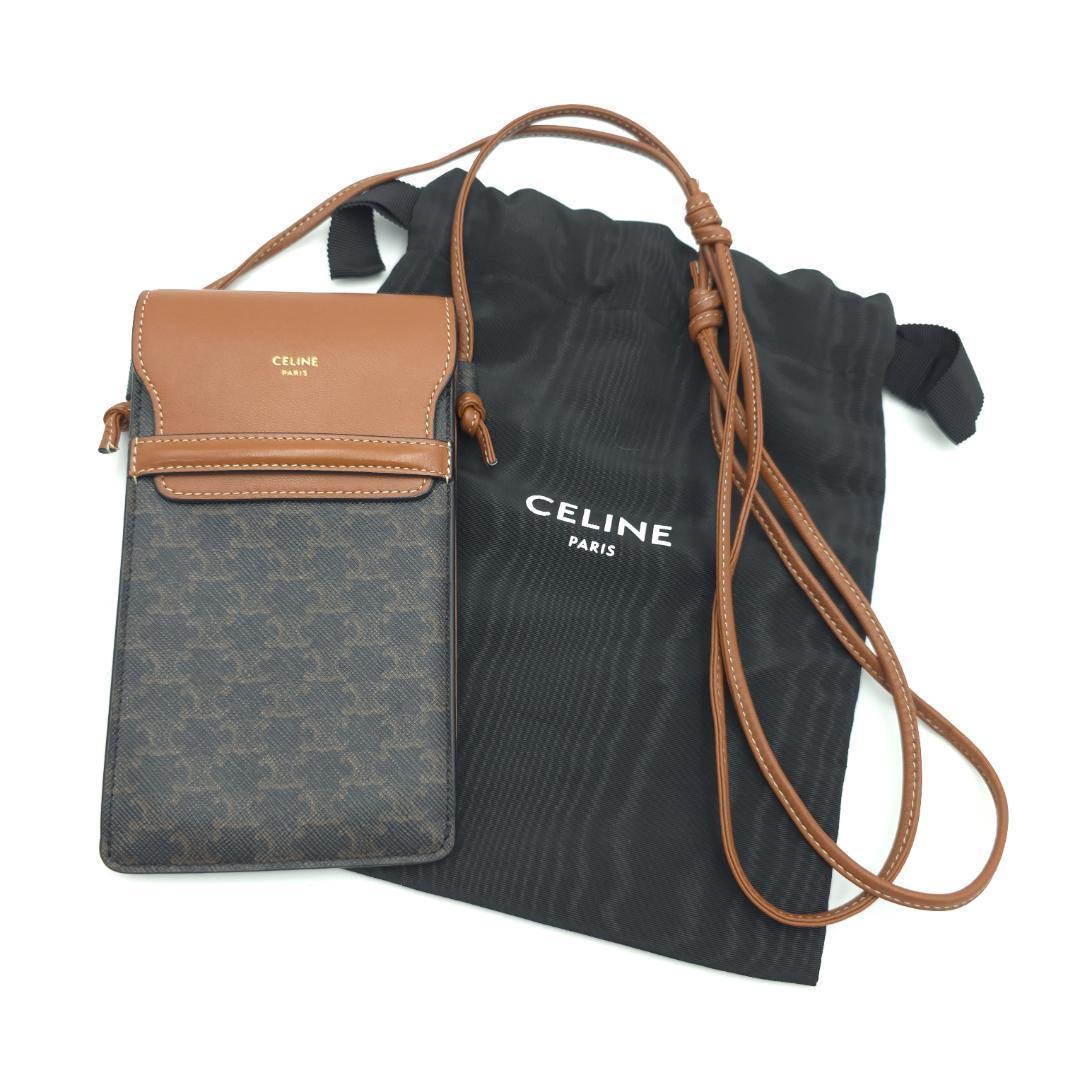 未使用 CELINE セリーヌ トリオンフ スマホショルダー モバイルポーチ